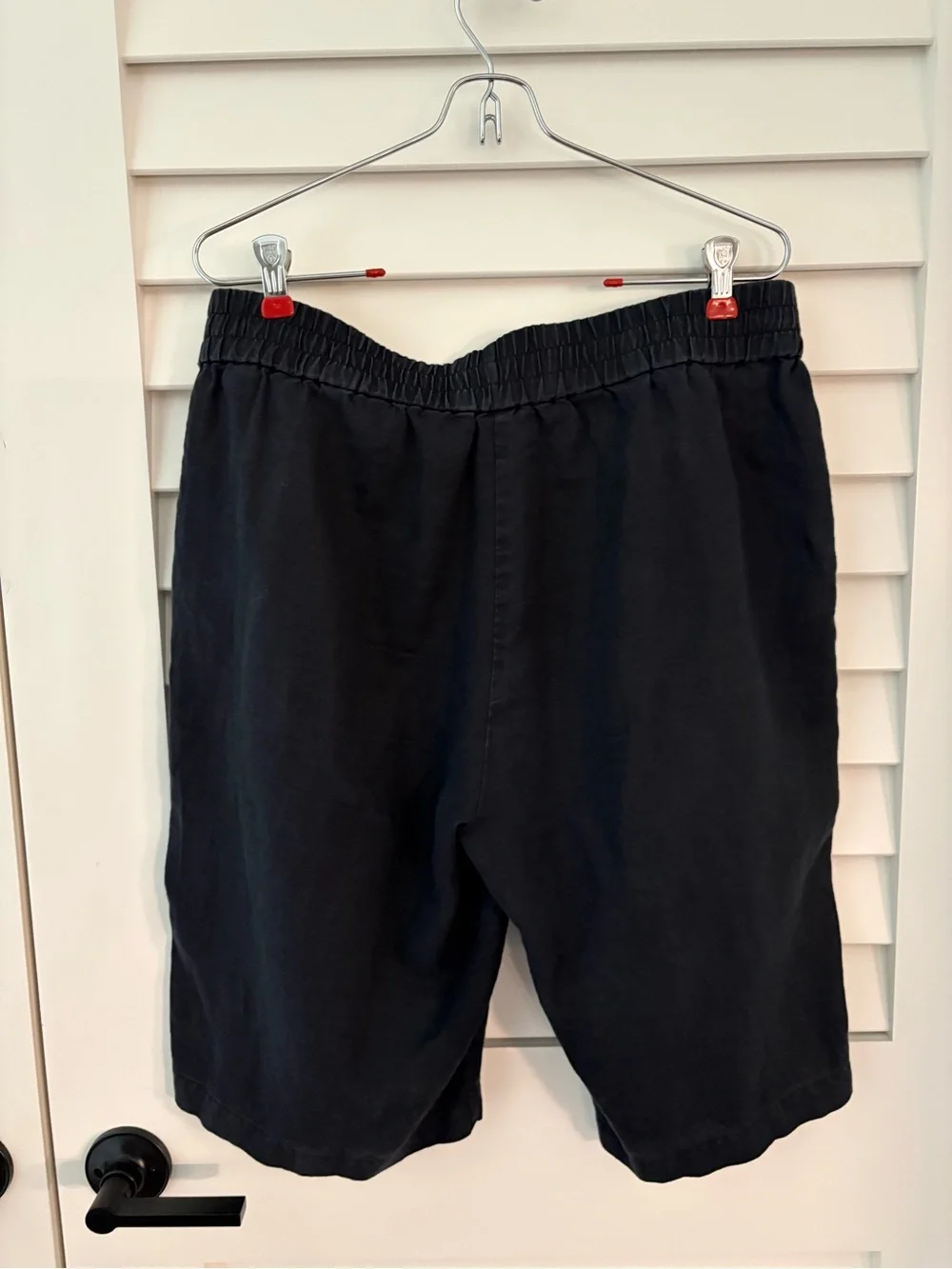 Eileen Fisher Black Flat-Front Relaxed Shorts